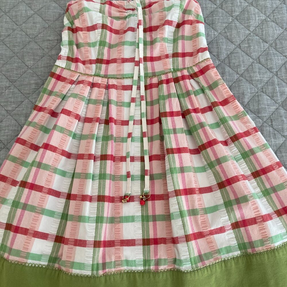 Juicy Couture Plaid Sundress with Strawberry Charms, Size S